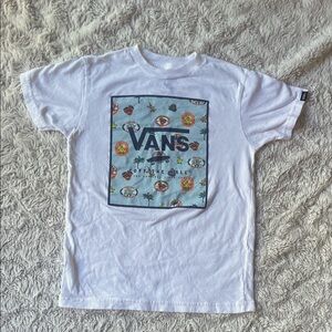 Vans Kids White Graphic Tee with Colorful Print